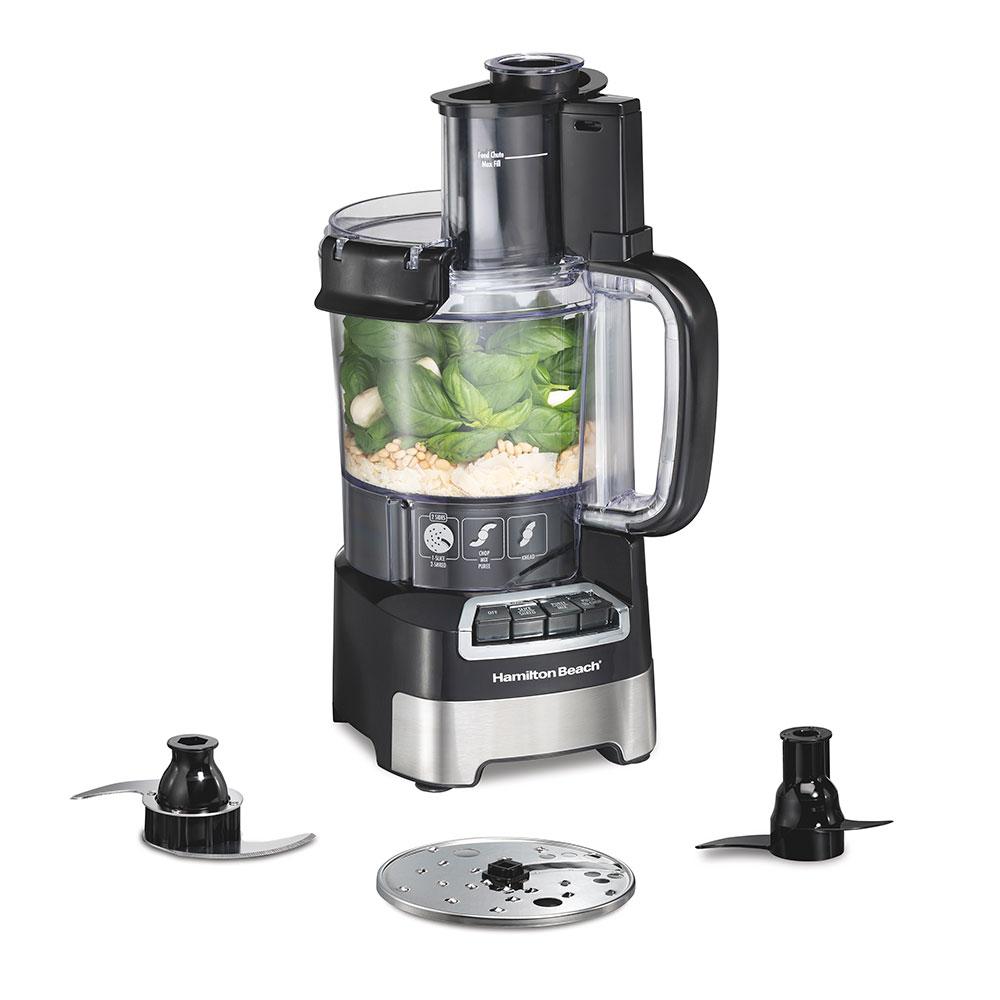 hamilton beach 12-Cup Stack & Snap™ Food Processor Black & Stainless