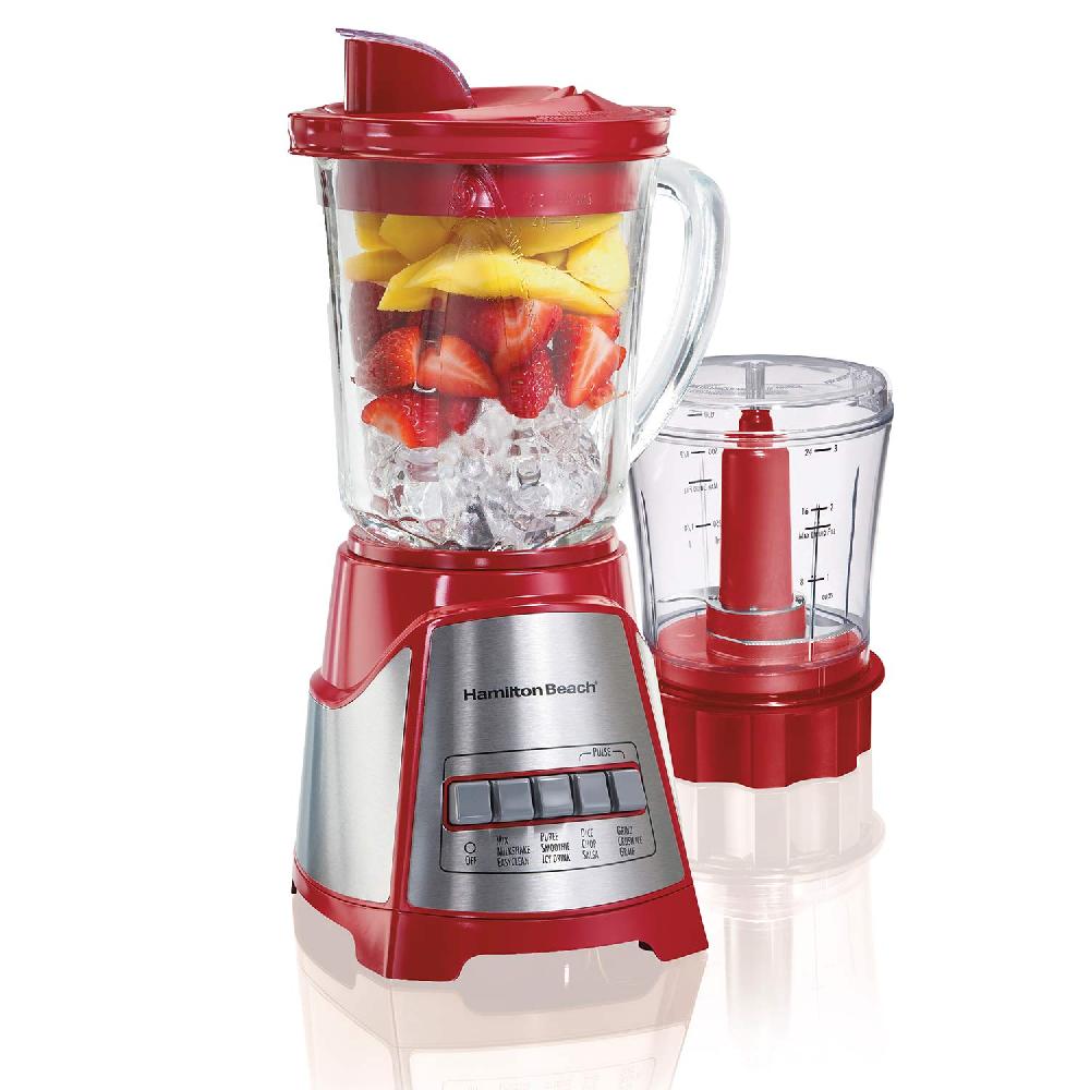 hamilton beach 12 Function Blender & Chopper with 40oz Glass Jar 700W Red