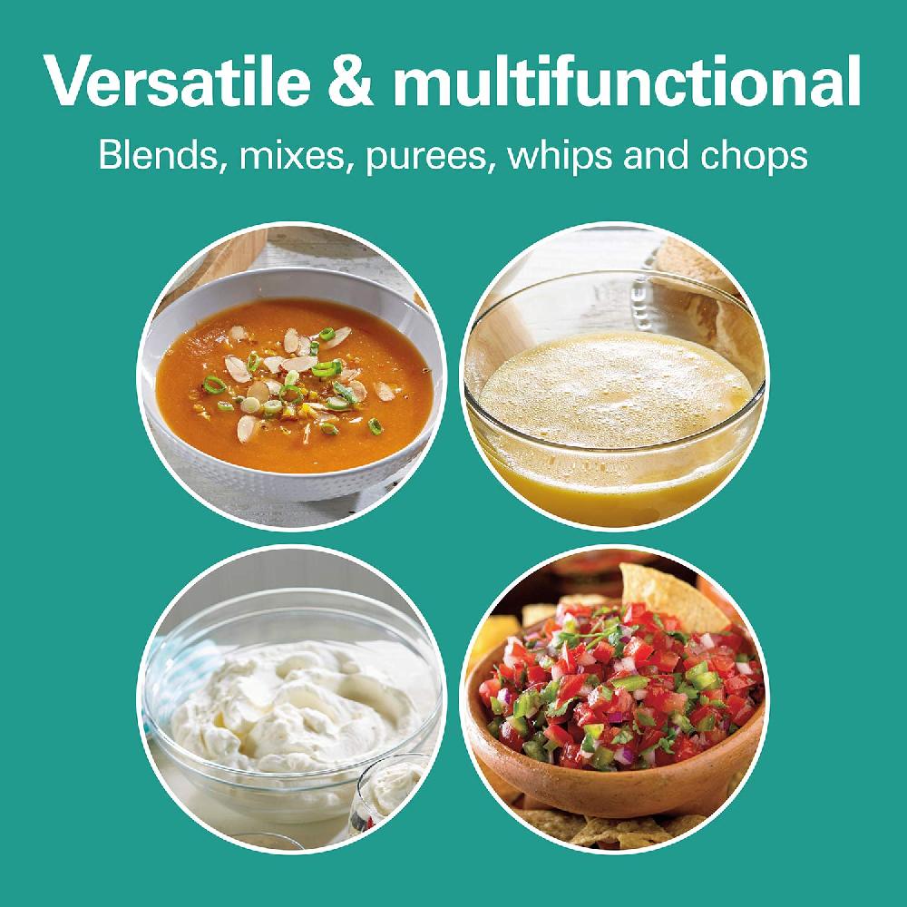 Hamilton Beach 2 Speed Hand Blender With Whisk And Chopping Bowl Silver