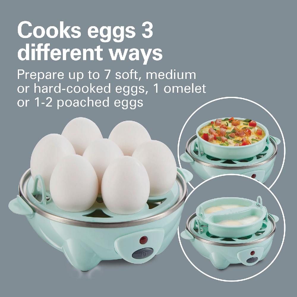 Hamilton Beach 3-in-1 Egg Cooker With 7 Egg Capacity Teal