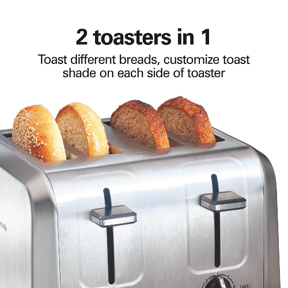 Hamilton Beach 4 Slice Metal Toaster With Extra-Wide Slots