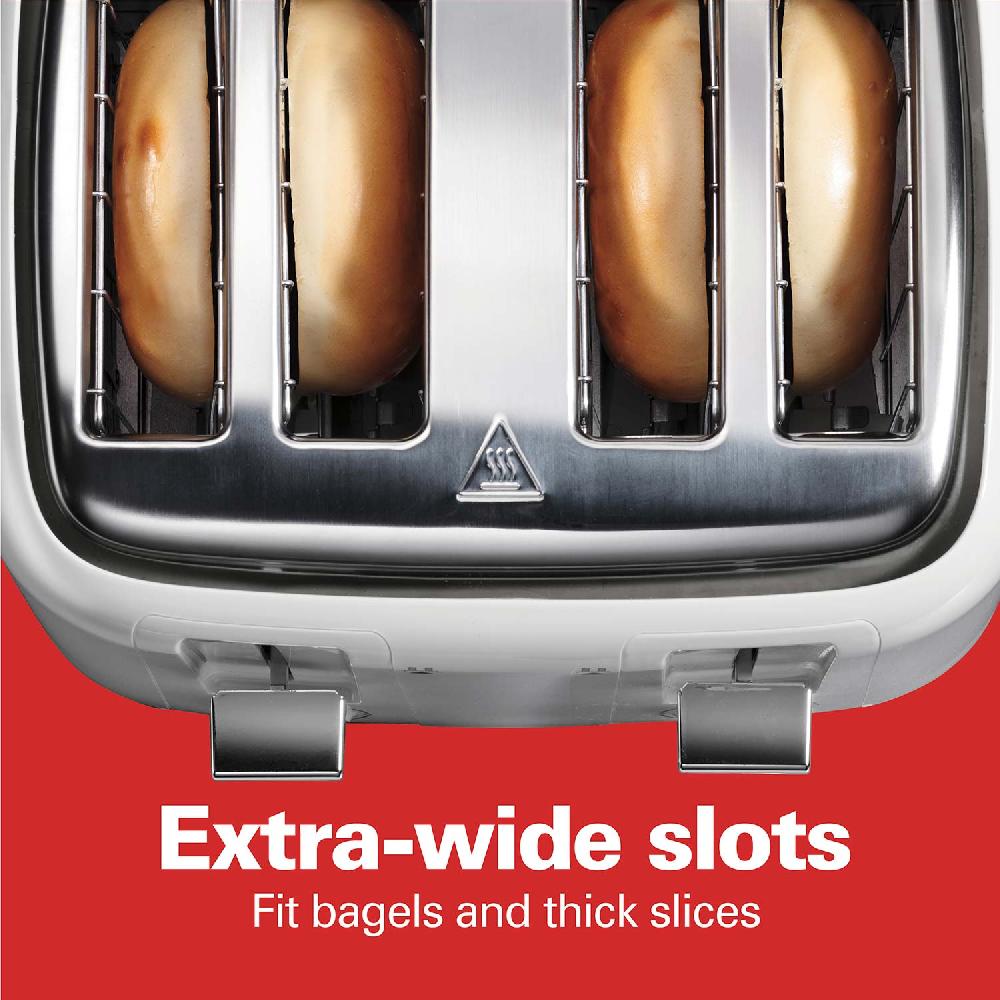 Hamilton Beach 4 Slice Toaster With Extra-Wide Slots White