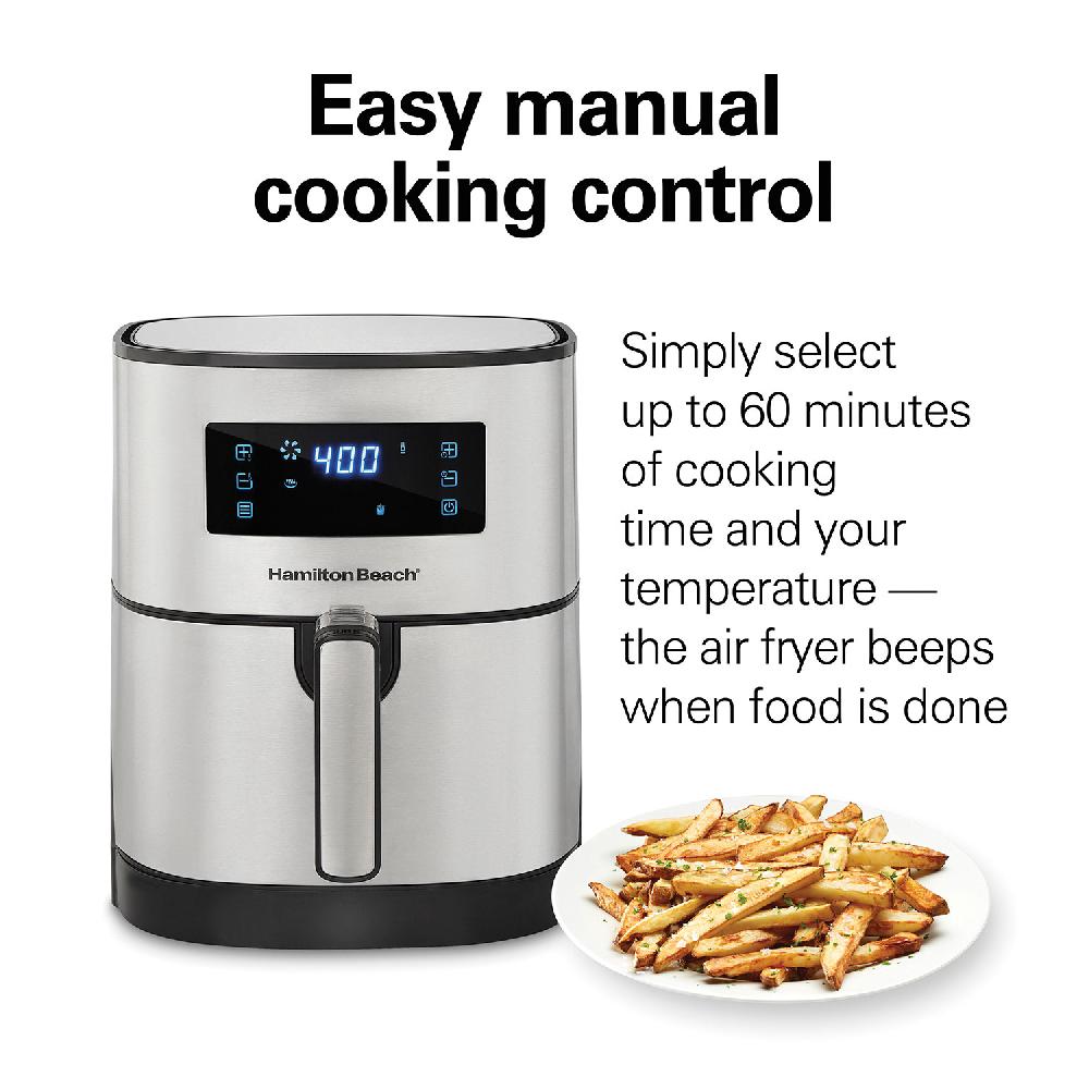 Hamilton Beach 5.8 Quart/5.5 Liter Digital Air Fryer With Nonstick Basket
