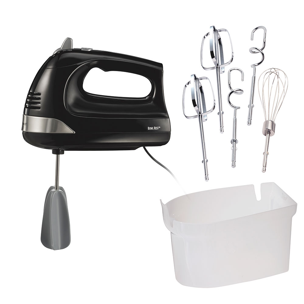 hamilton beach 6 Speed Hand Mixer with Snap-On Case Black