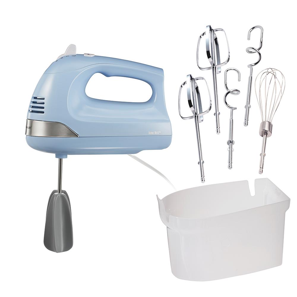 hamilton beach 6 Speed Hand Mixer with Snap-On Case Light Blue