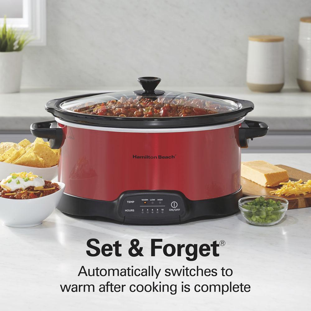 Hamilton Beach 7 Quart Programmable Slow Cooker Red