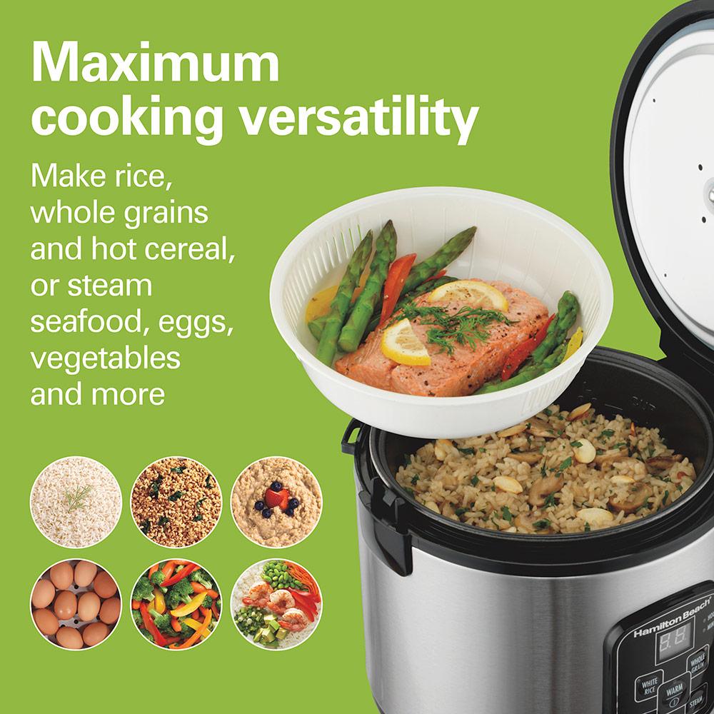 Hamilton Beach 8 Cup Capacity (Cooked) Rice Cooker & Food Steamer