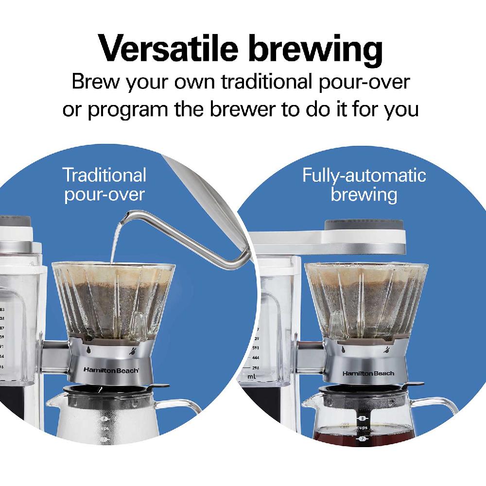 Hamilton Beach 8 Cup Convenient Craft™ Automatic Or Manual Pour-Over Coffee Brewer White
