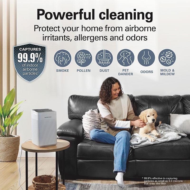 hamilton Beach Air Purifier With TrueAir® EverLasting™ Reusable Filters