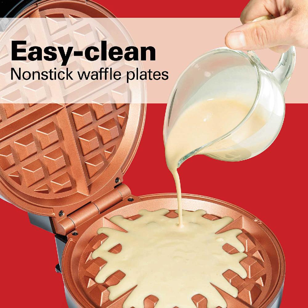 Hamilton Beach Belgian Waffle Maker With Adjustable Browning Control Silver