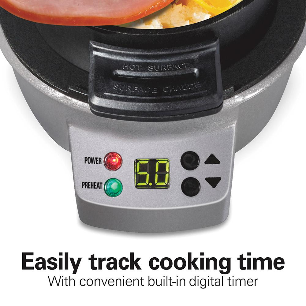 Hamilton Beach Breakfast Sandwich Maker With Timer Silver