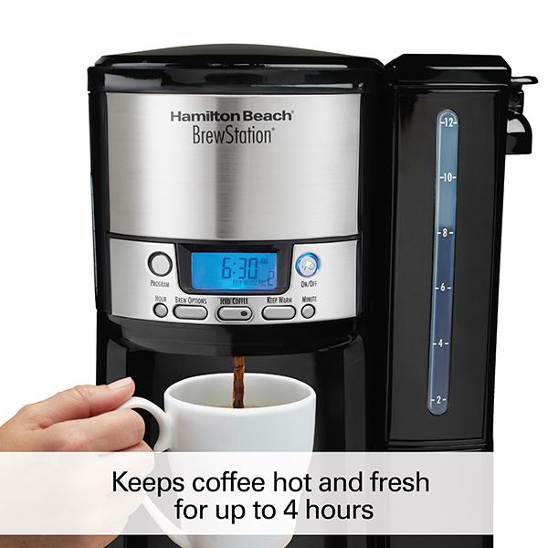 Hamilton Beach BrewStation® 12 Cup Coffee Maker With Removable Reservoir Black & Stainless
