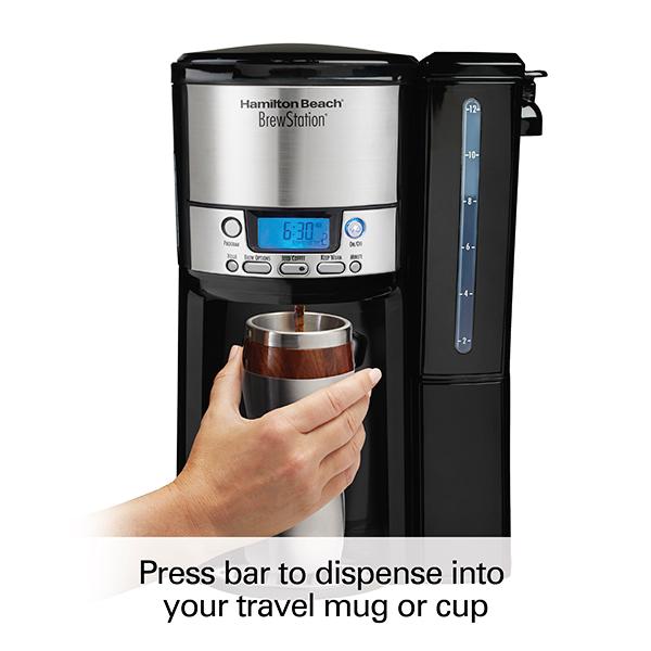 Hamilton Beach BrewStation® 12 Cup Coffee Maker With Removable Reservoir Black & Stainless