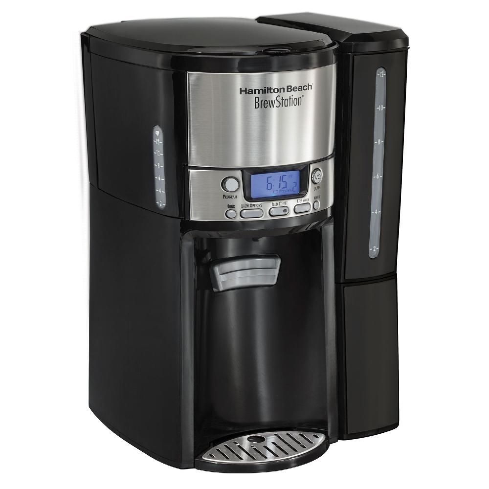 hamilton beach BrewStation® 12 Cup Coffee Maker with Removable Reservoir Black & Stainless
