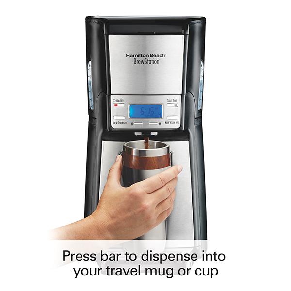Hamilton Beach BrewStation® 12 Cup Programmable Coffee Maker Black & Stainless