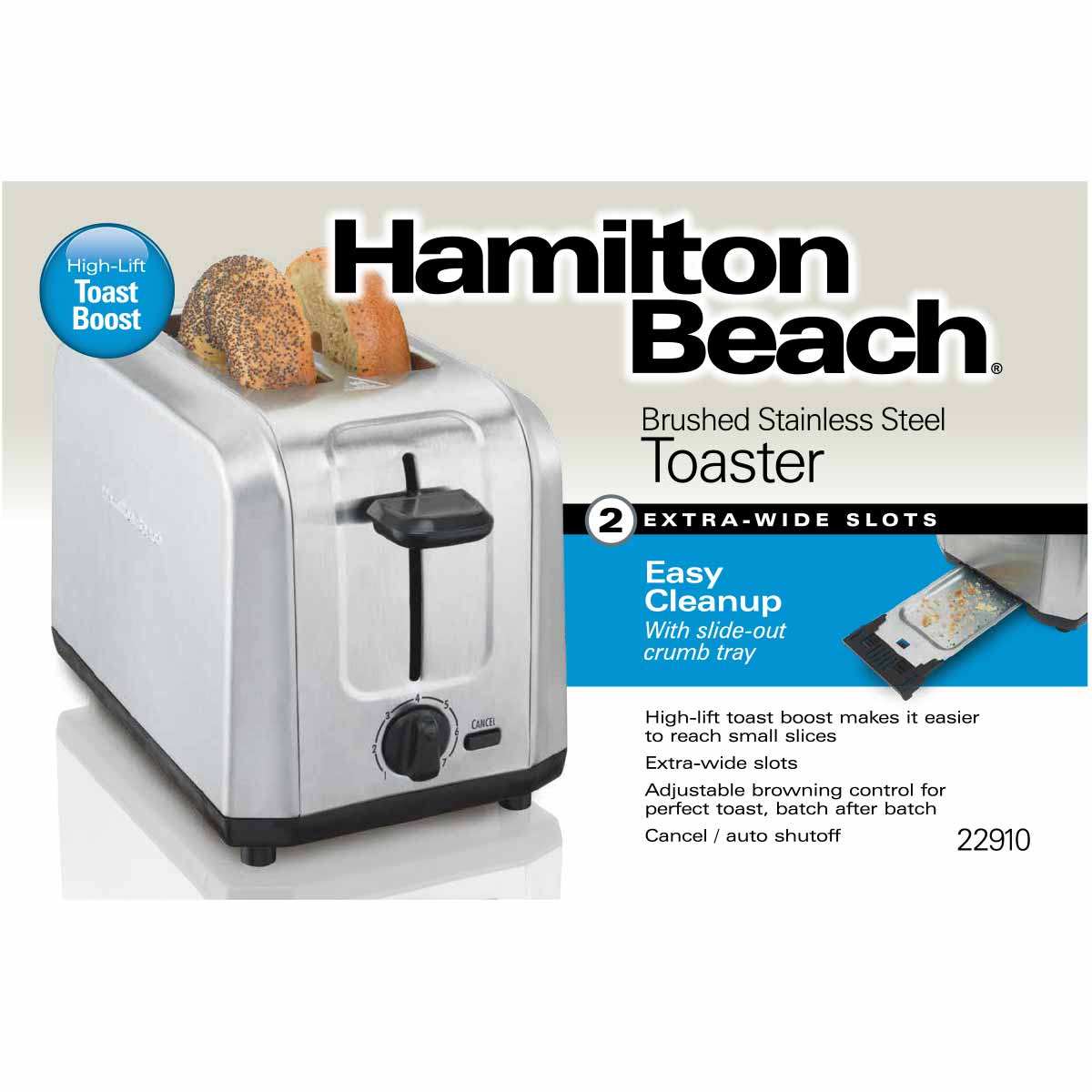 Hamilton Beach Brushed Stainless Steel 2-Slice Toaster