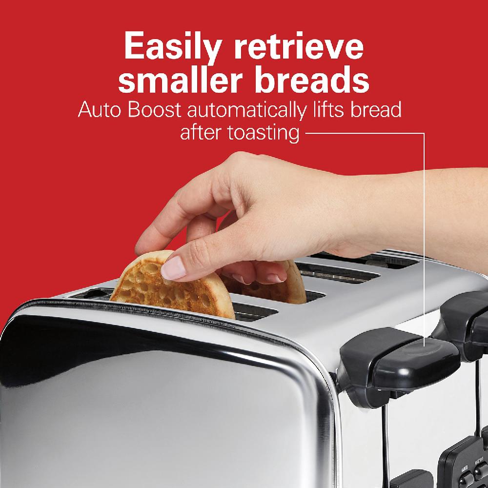 Hamilton Beach Classic 4 Slice Toaster With Sure-Toast Technology Stainless Steel
