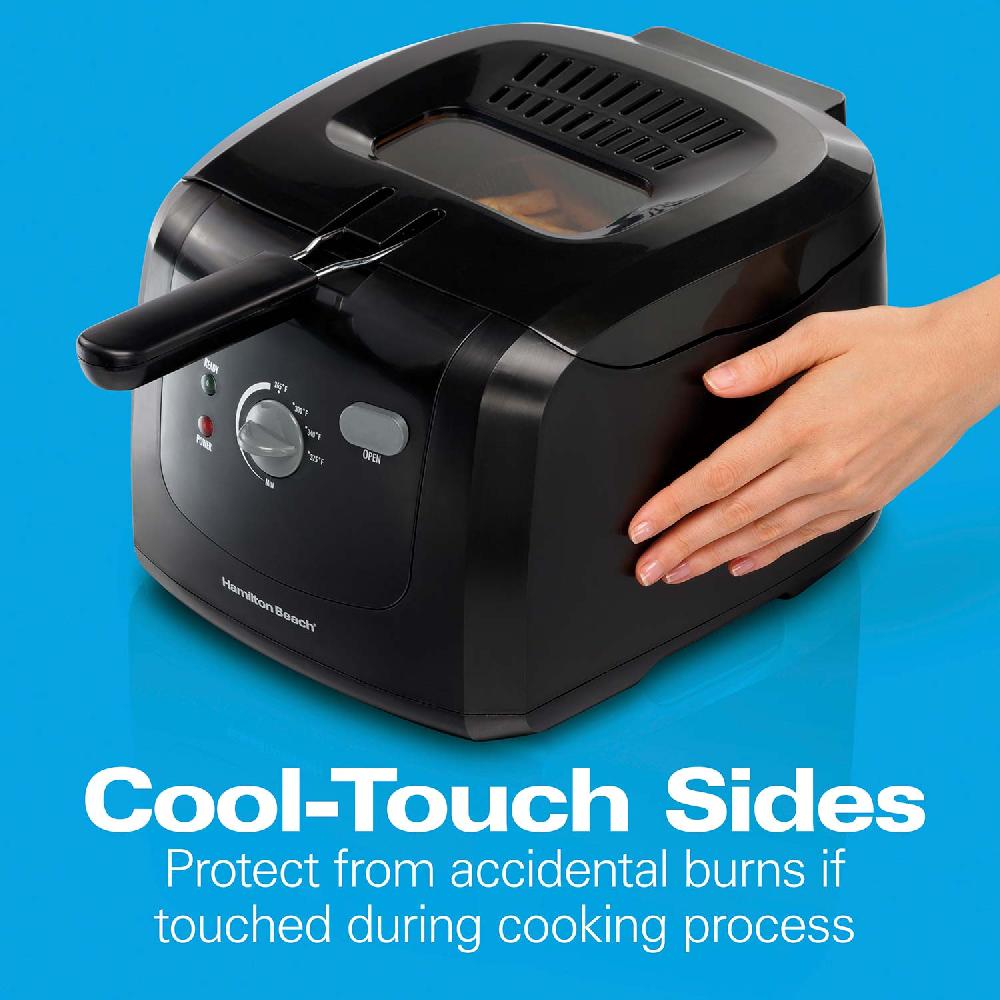 Hamilton Beach Cool-Touch Deep Fryer 2 Liters/8 Cup Oil Capacity With Basket Hooks