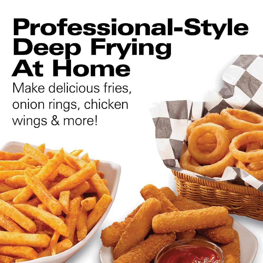 Hamilton Beach Deep Fryer 2.8 Liter/3 Quart Oil Capacity With Adjustable Temperature & Timer