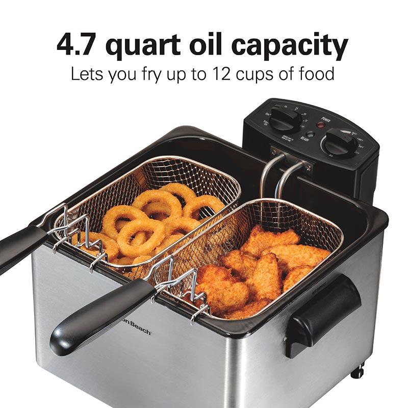 Hamilton Beach Deep Fryer 4.5 Liters/19 Cup Oil Capacity Professional-Style With 2 Baskets