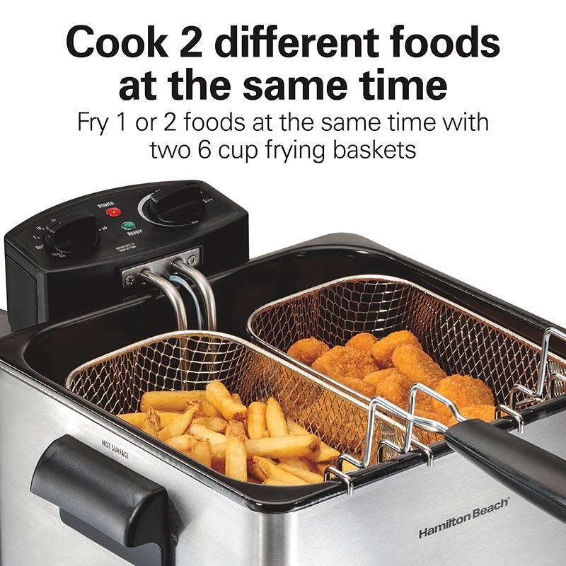Hamilton Beach Deep Fryer 4.5 Liters/19 Cup Oil Capacity Professional-Style With 2 Baskets