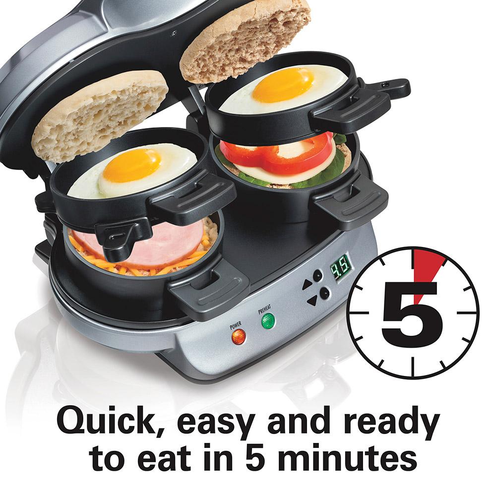 Hamilton Beach Dual Breakfast Sandwich Maker Silver