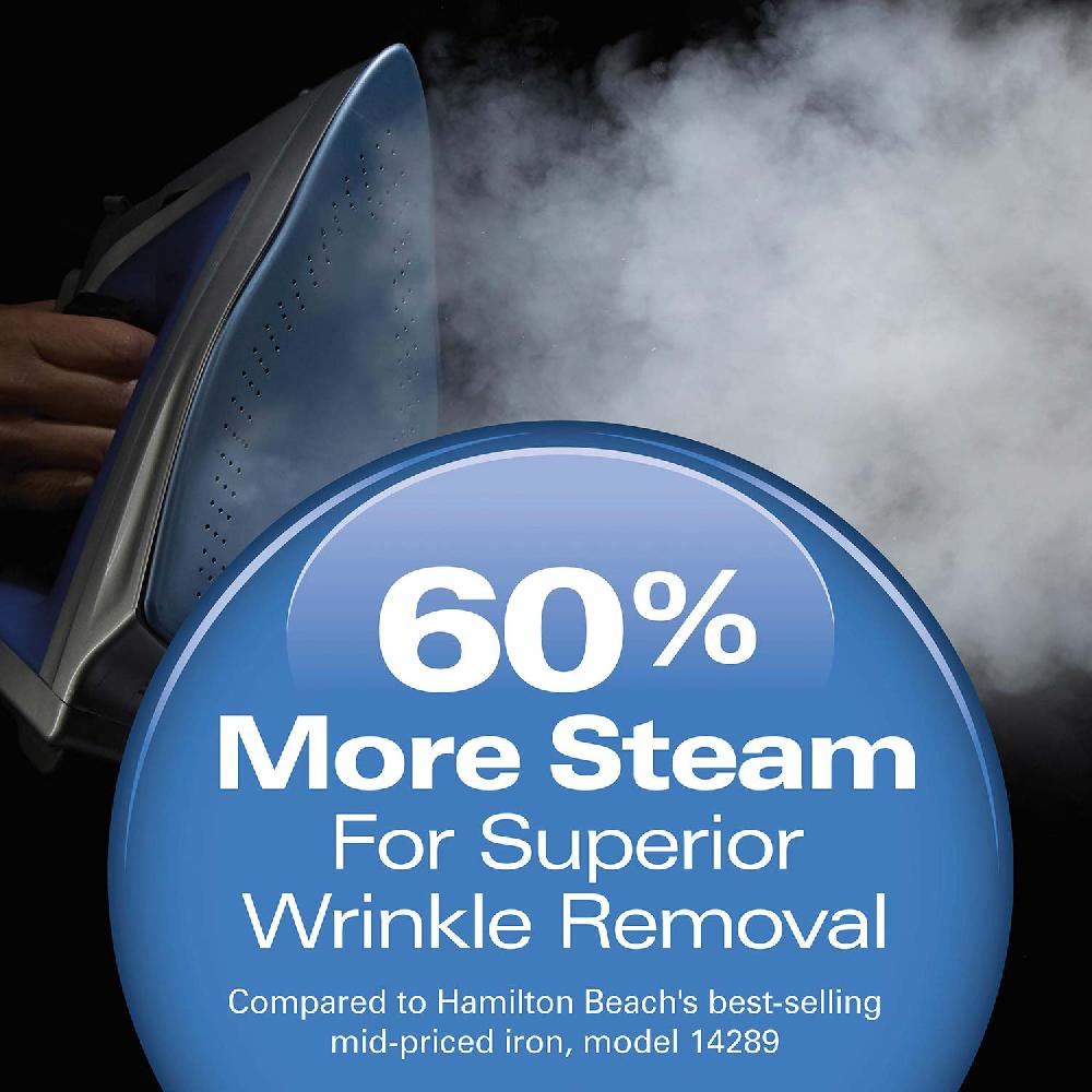 Hamilton Beach Durathon® Electronic Retractable Cord Iron With 3-Way Auto Shutoff Silver