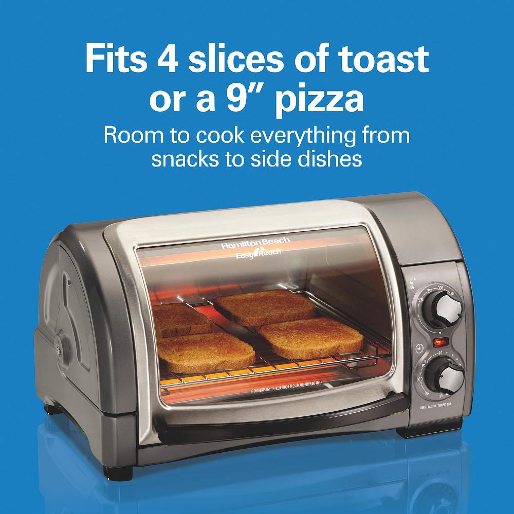 Hamilton Beach Easy Reach® 4 Slice Toaster Oven With Roll-Top Door