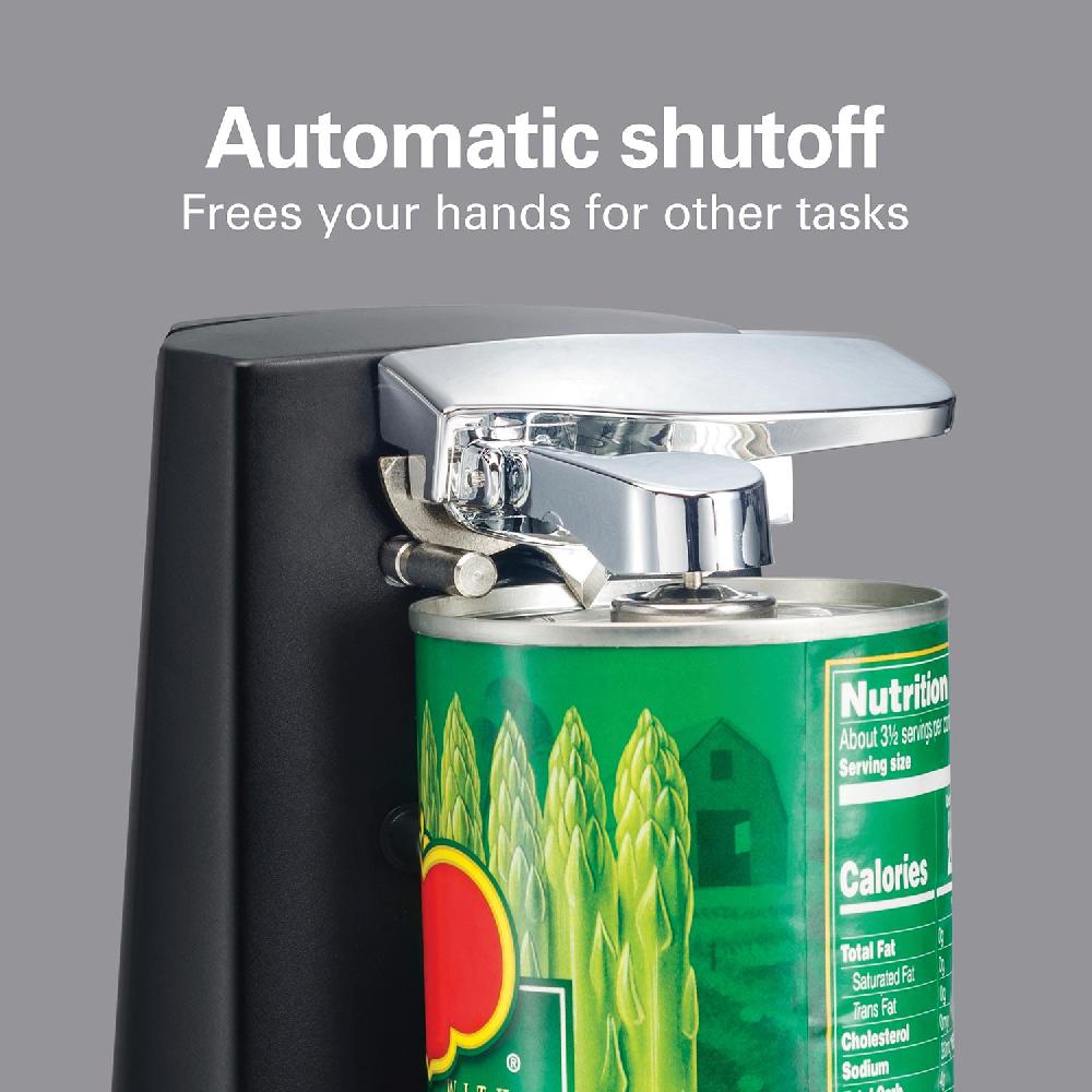 Hamilton Beach Extra-Tall Can Opener With Removable Cutting Lever Black