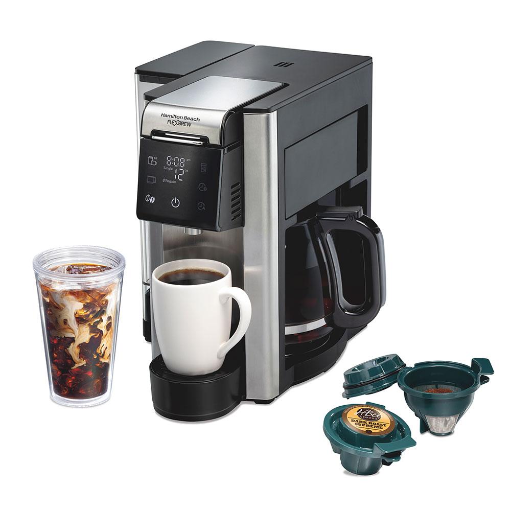 hamilton beach FlexBrew® Advanced 5-in-1 Coffee Maker Removable Dual-Position Black & Stainless