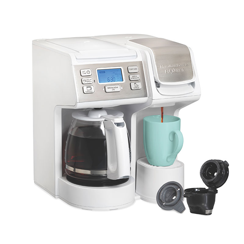 hamilton beach FlexBrew® Trio Coffee Maker White Stainless