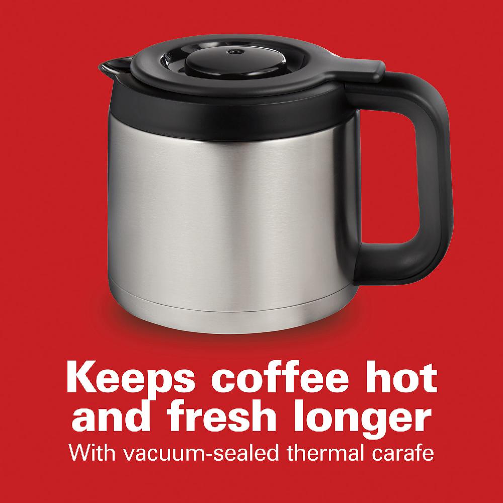 Hamilton Beach Front-Fill® 12 Cup Programmable Coffee Maker With Thermal Carafe Stainless Steel Accents