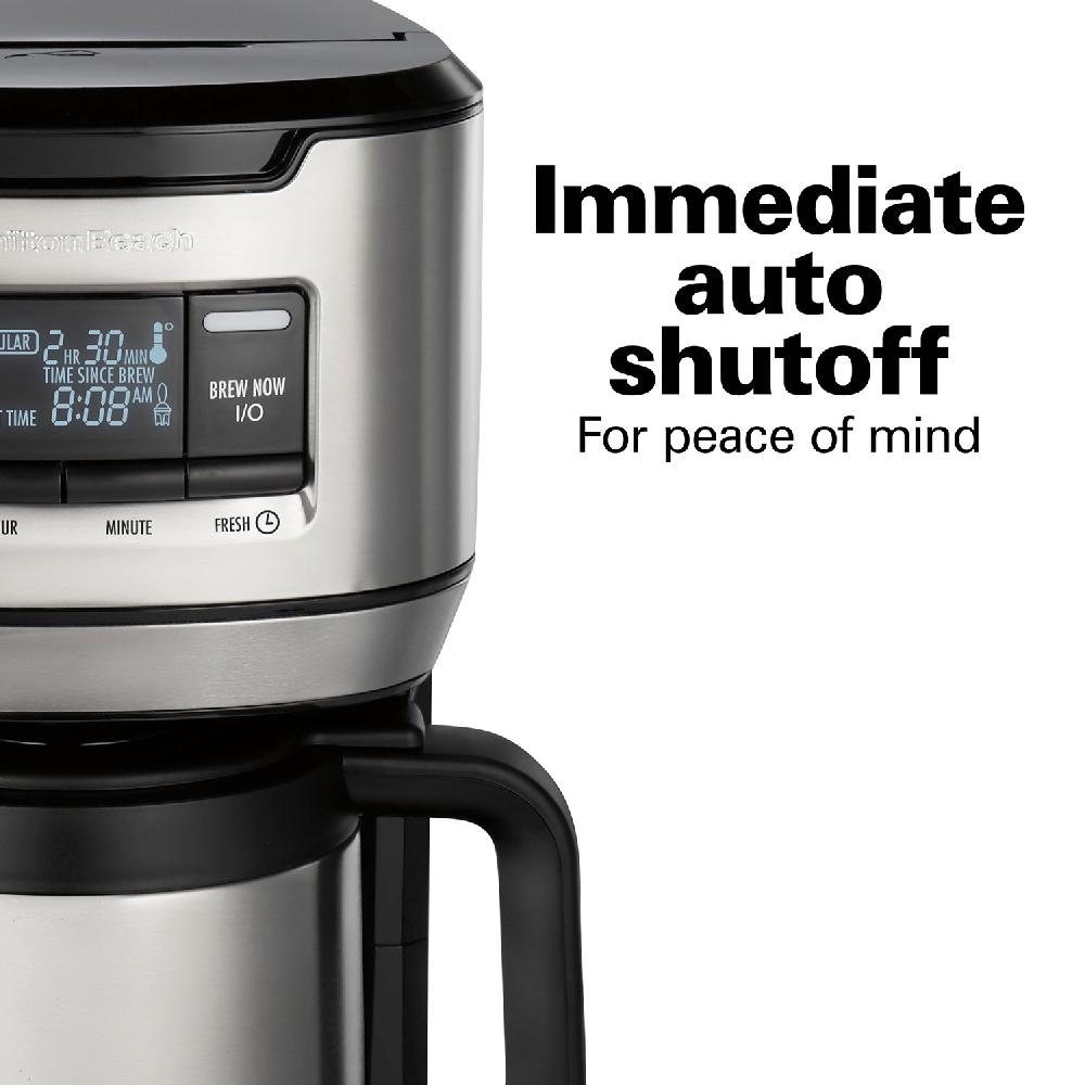 Hamilton Beach Front-Fill® 12 Cup Programmable Coffee Maker With Thermal Carafe Stainless Steel Accents