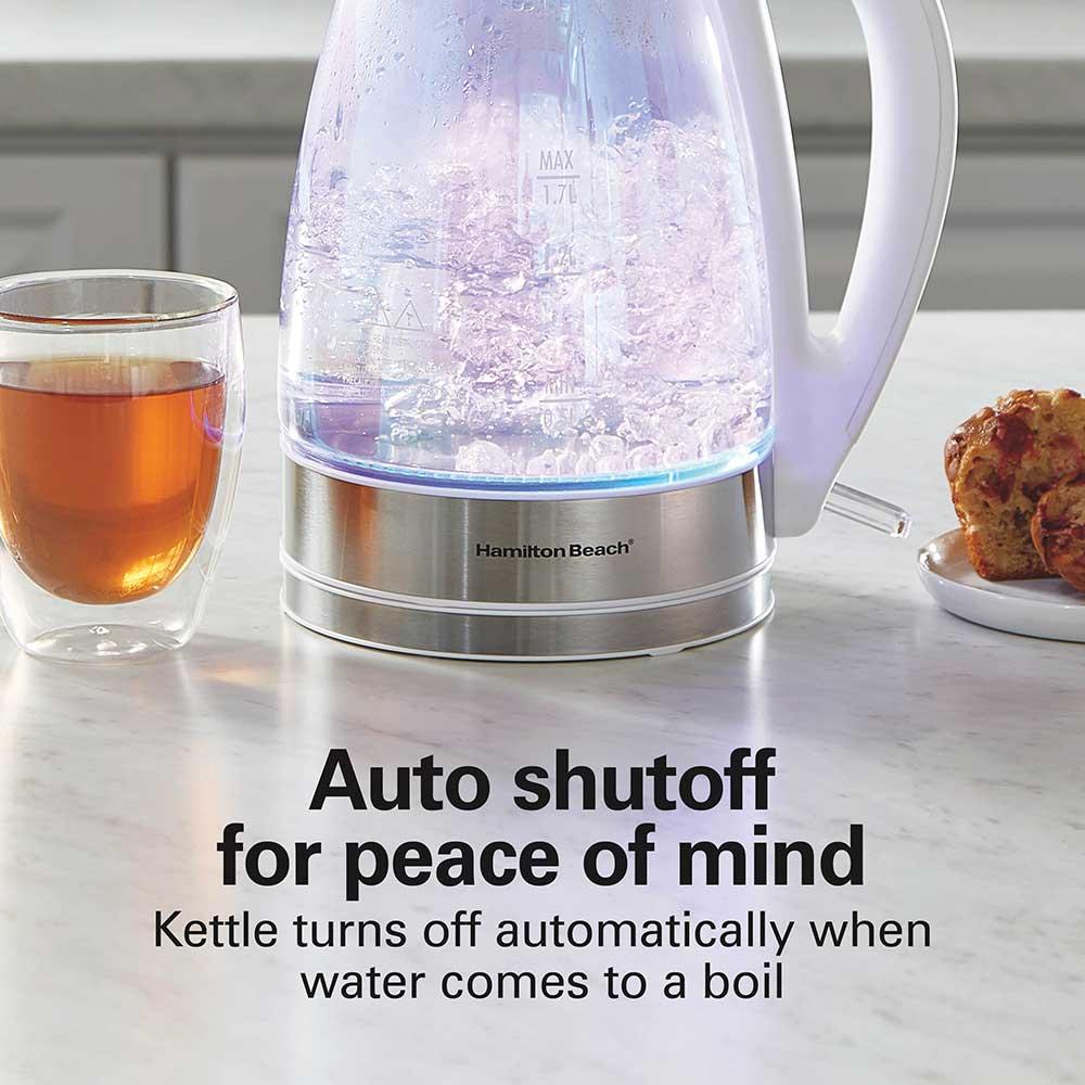 Hamilton Beach 1.7 Liter Iridescent Glass Kettle