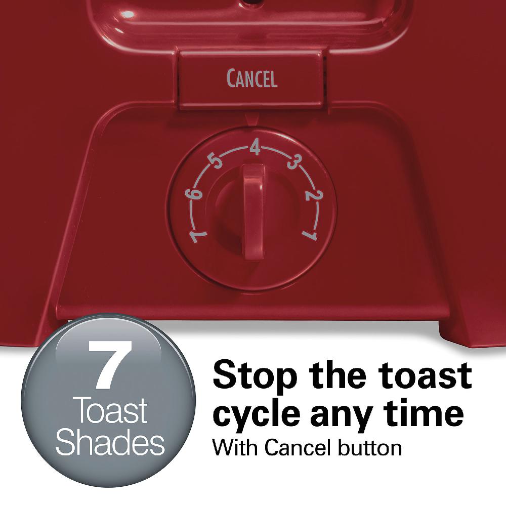 Hamilton Beach 2 Slice Metal Toaster Red