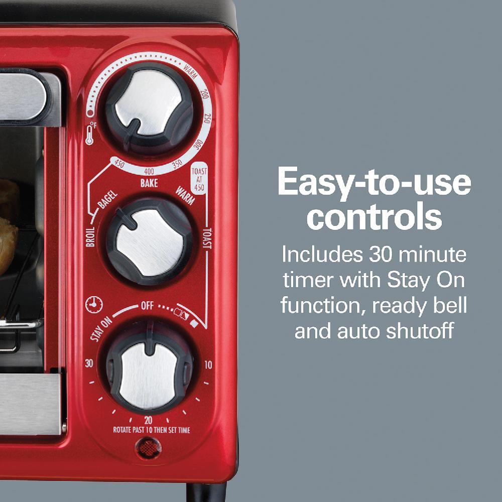 Hamilton Beach 4 Slice Capacity Toaster Oven Red