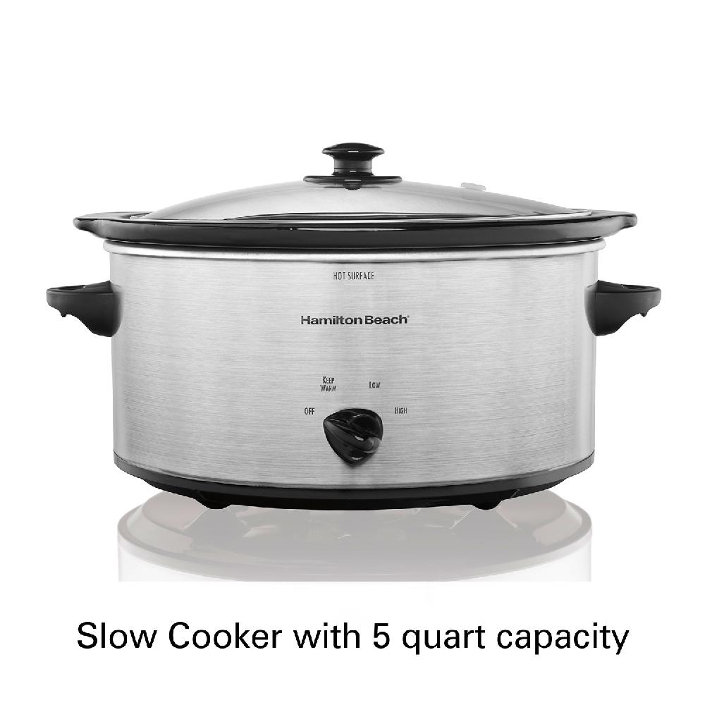 Hamilton Beach 5 Quart Slow Cooker Silver
