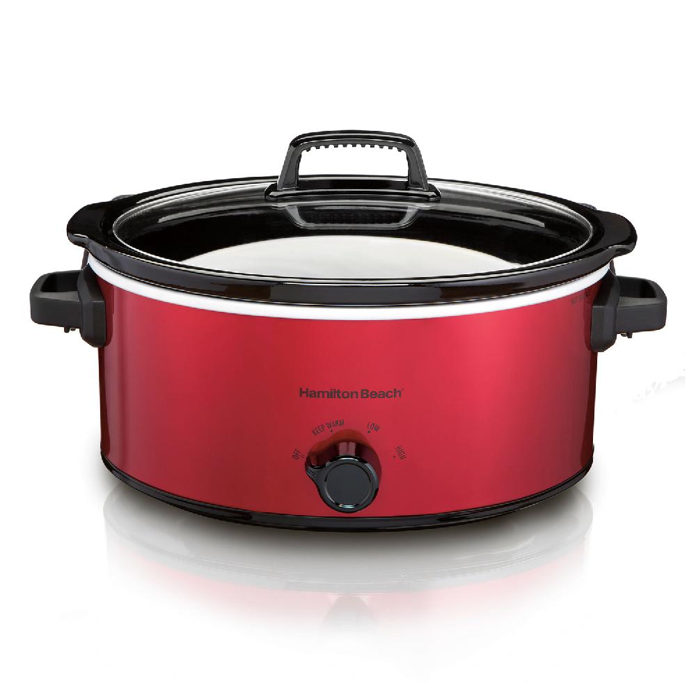Hamilton Beach 6 Quart Oval Slow Cooker Red