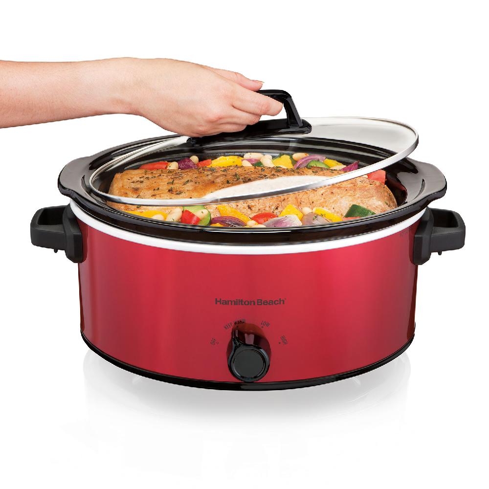 Hamilton Beach 6 Quart Oval Slow Cooker Red