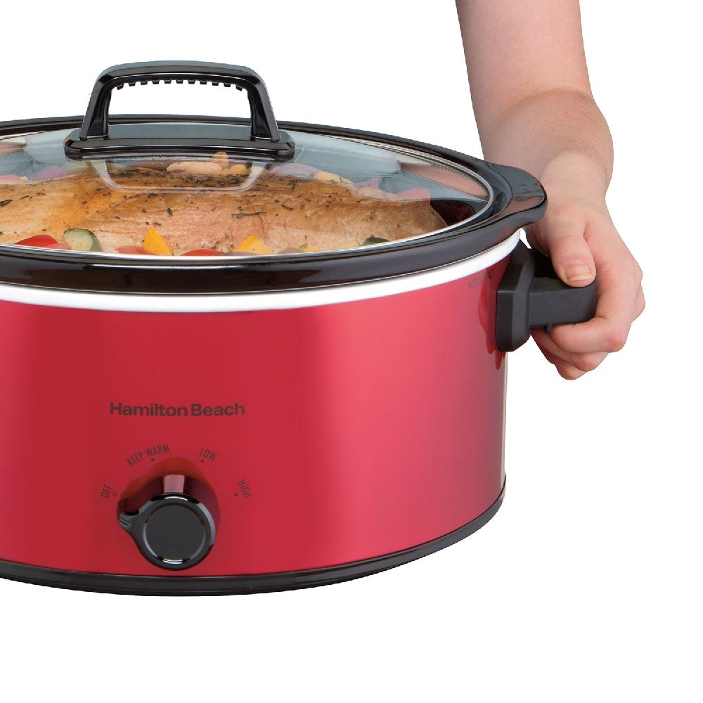 Hamilton Beach 6 Quart Oval Slow Cooker Red