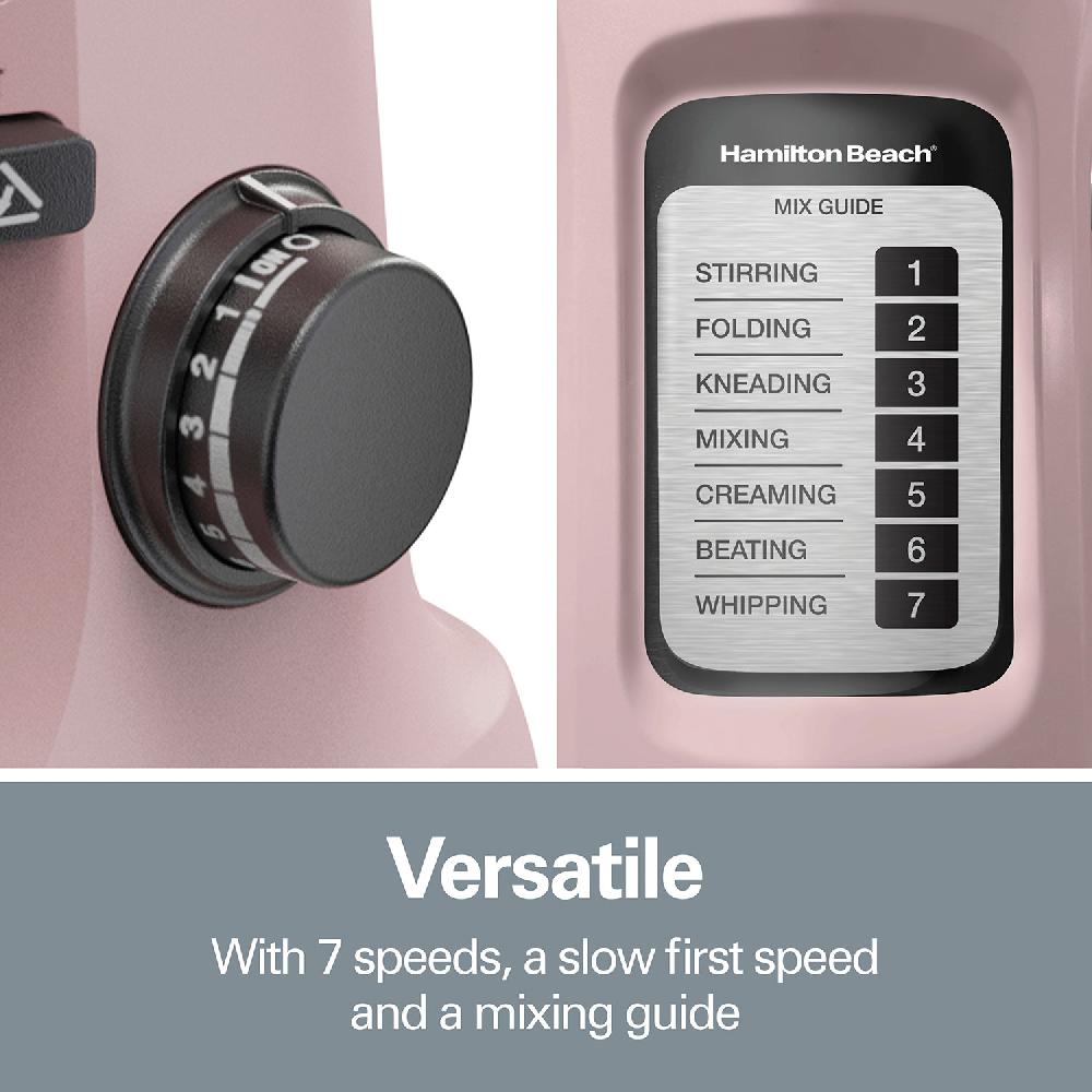 Hamilton Beach 7 Speed Stand Mixer 4 Quart Rose