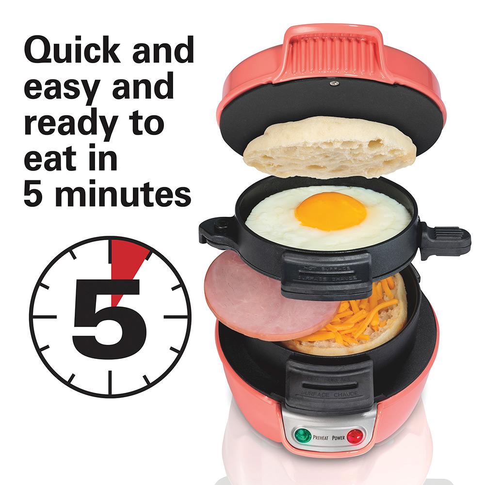 Hamilton Beach Breakfast Sandwich Maker Coral