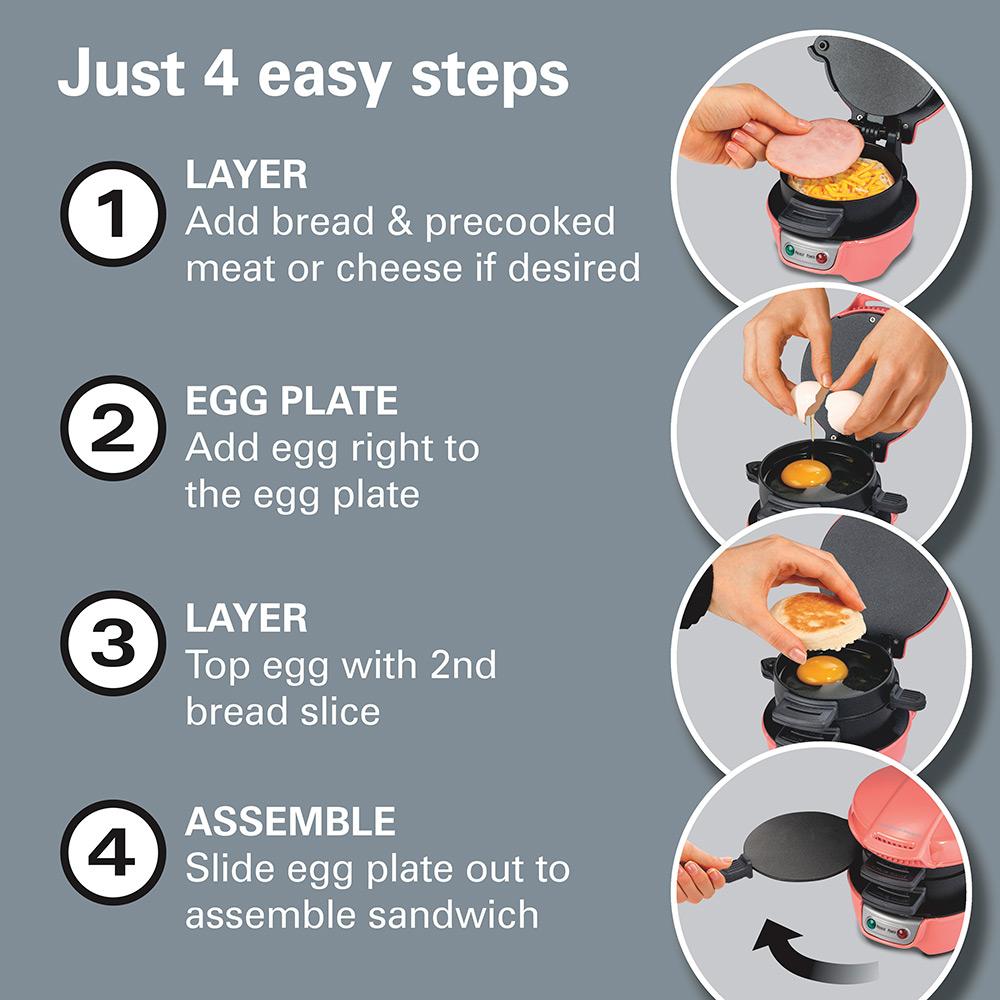 Hamilton Beach Breakfast Sandwich Maker Coral