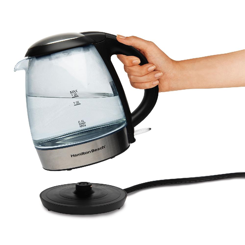 Hamilton Beach Compact 1.2 Liter Glass Kettle