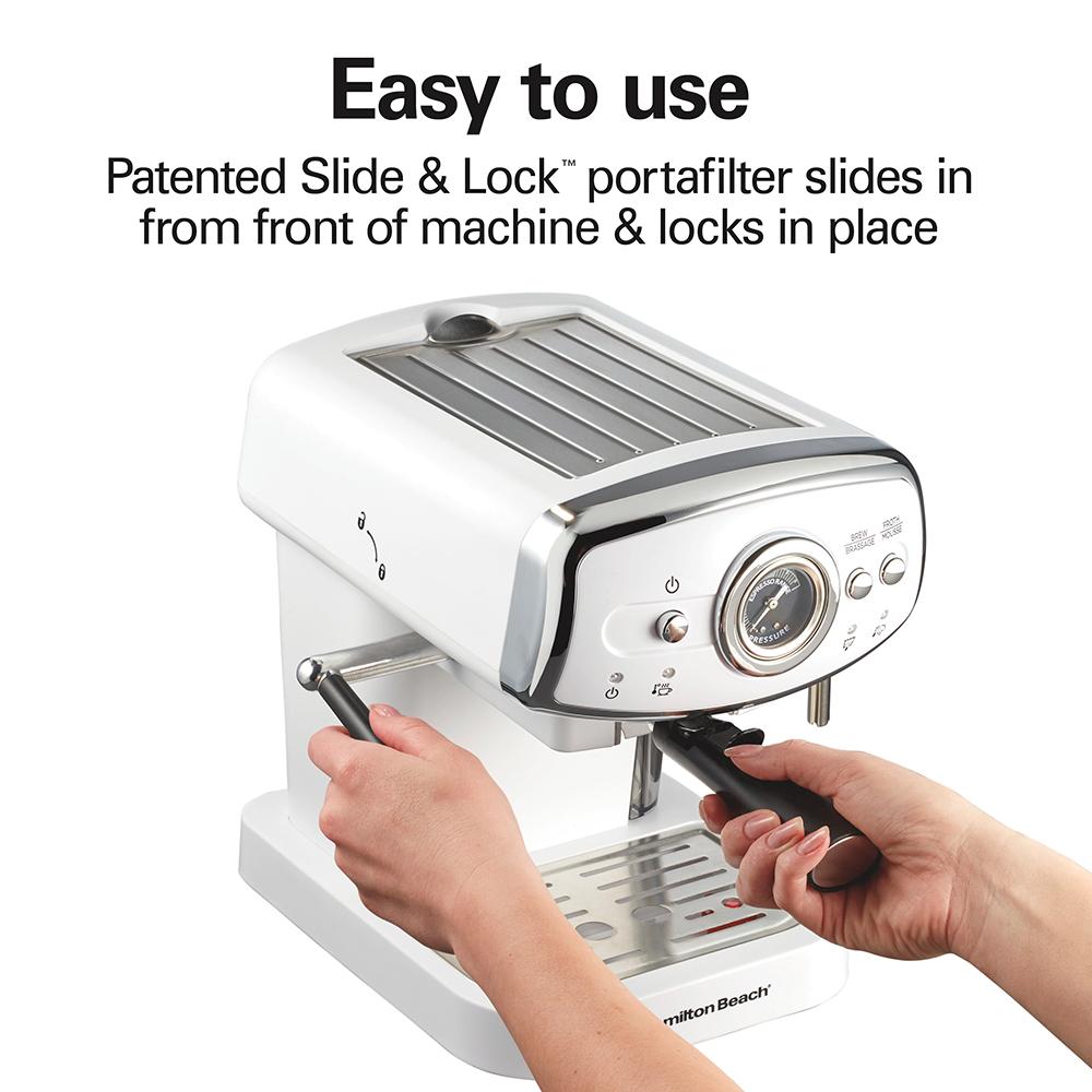 Hamilton Beach Slide & Lock™ Espresso Maker  White