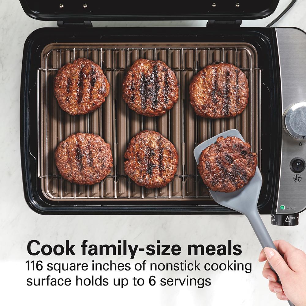 Hamilton Beach Indoor Searing Grill With Hot/Cold Smoke Infuser