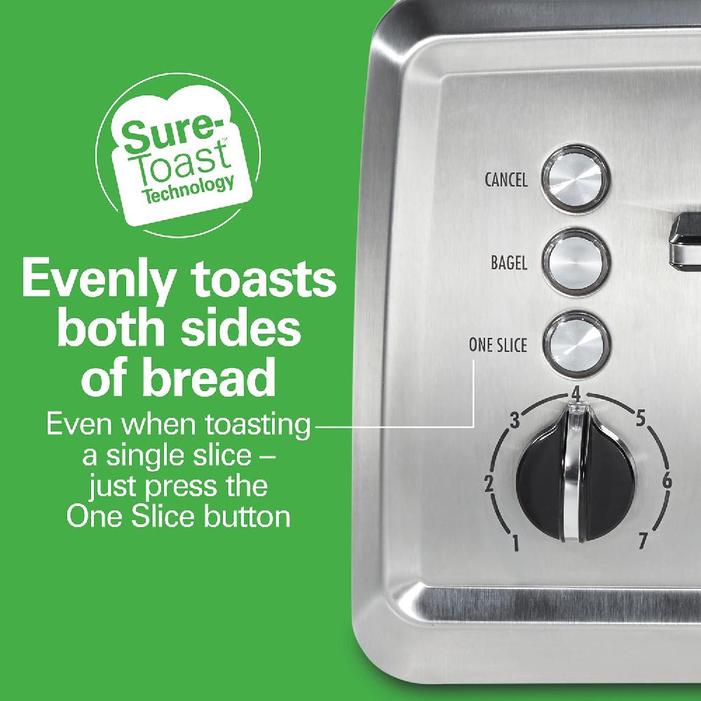 Hamilton Beach Modern Stainless Steel 4 Slice Toaster With Extra-Wide Slots