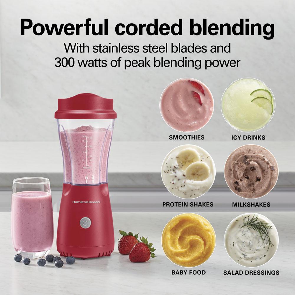 Hamilton Beach Personal Blender With Travel Lid Red