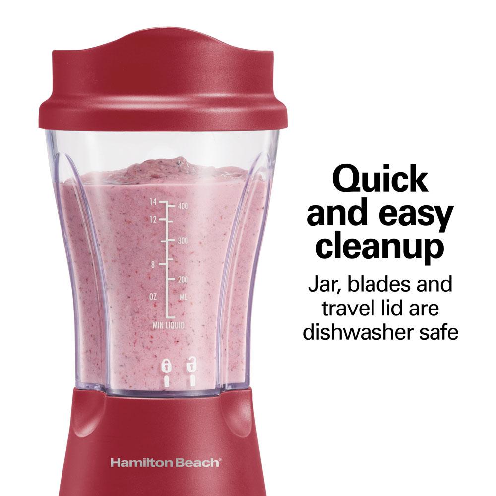 Hamilton Beach Personal Blender With Travel Lid Red