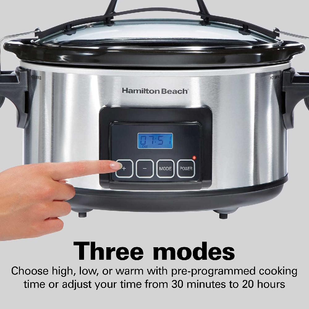 Hamilton Beach Programmable Stay Or Go® 6 Qt. Slow Cooker Stainless Steel